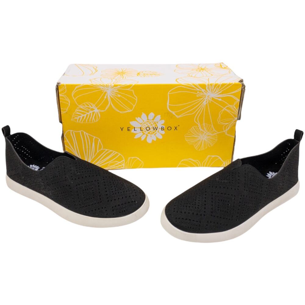 Yellow Box Obie Women's Black Suede Slip-On Sneaker Size 7.5 Memory Foam NWT